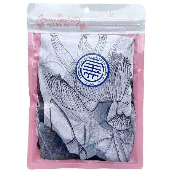 Scarfs Lightweight Print Floral-Black - Picture 4 of 4